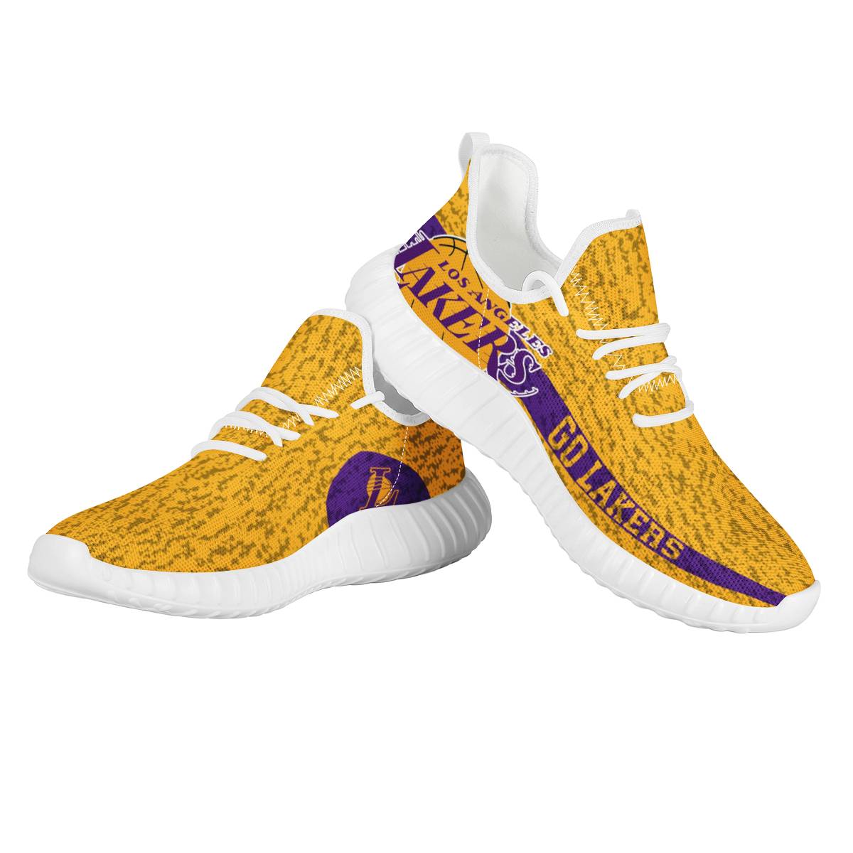 Women's Los Angeles Lakers Mesh Knit Sneakers/Shoes 004